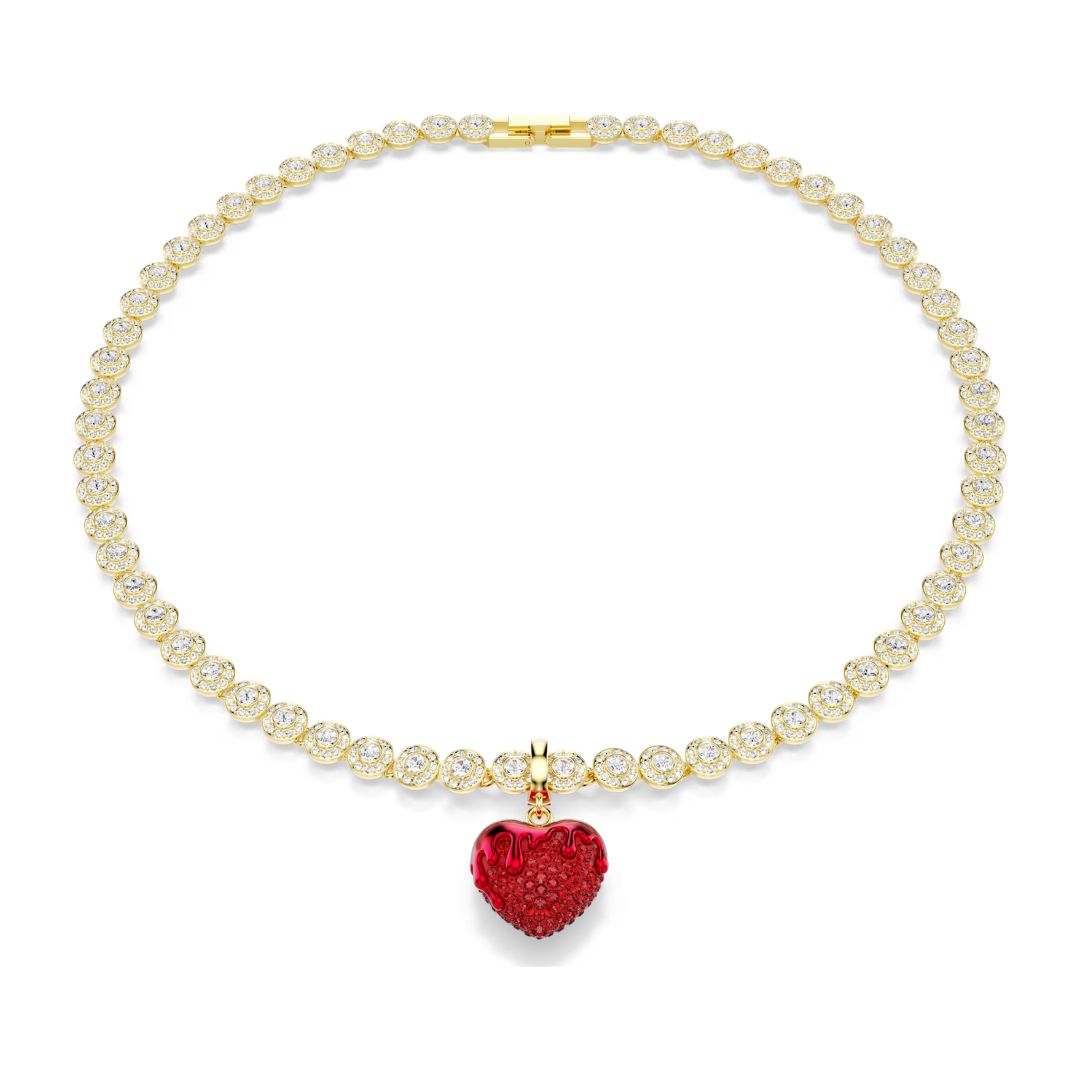 Swarovski Idyllia charm, keltakullattu ja punaiset kristallit, 5742994