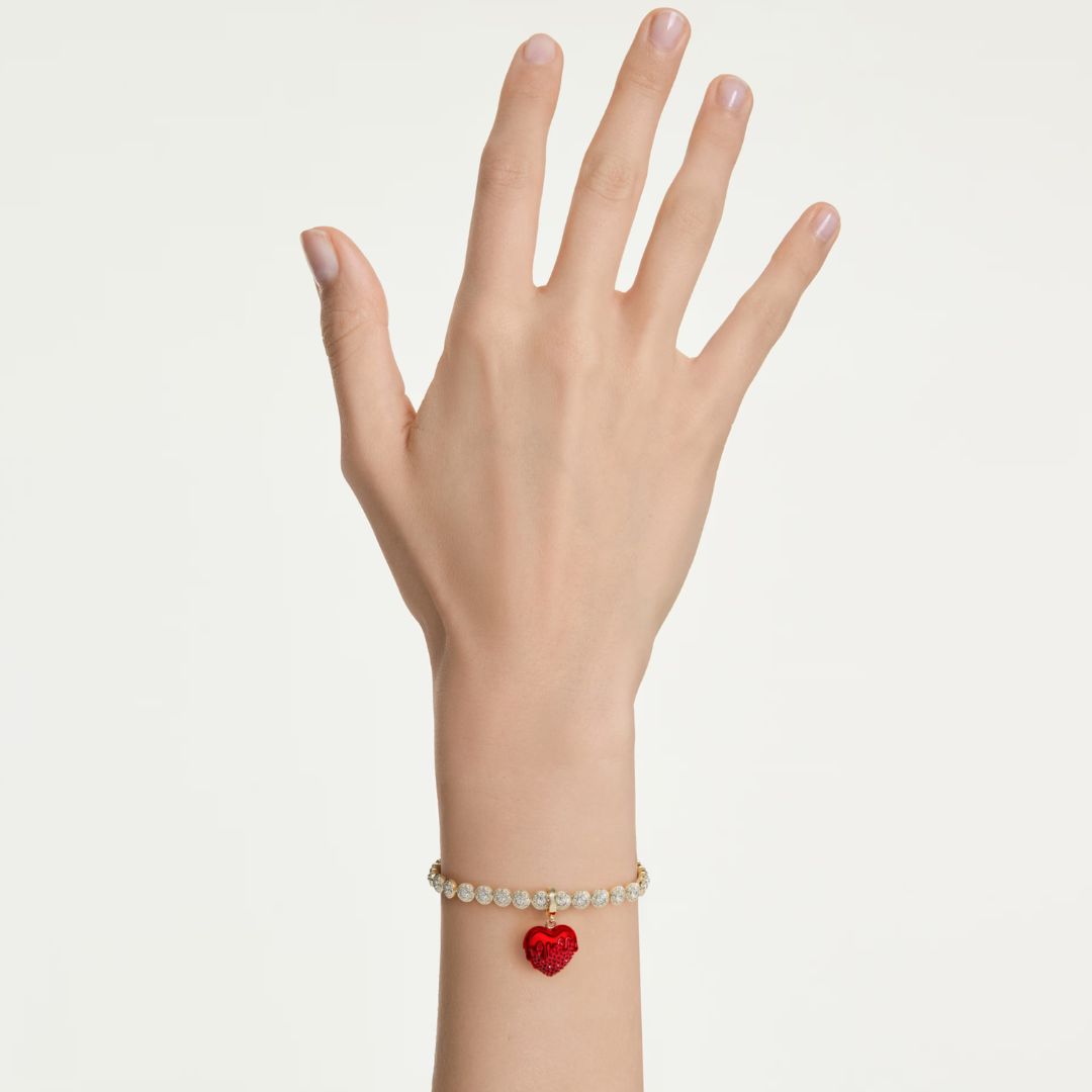 Swarovski Idyllia charm, keltakullattu ja punaiset kristallit, 5742994