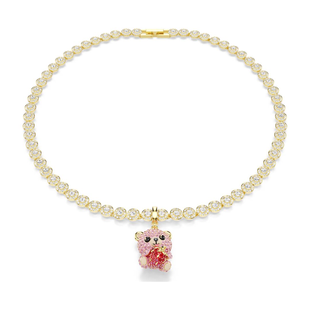 Swarovski Idyllia charm, keltakullattu ja vaaleanpunaiset kristallit, 5738357