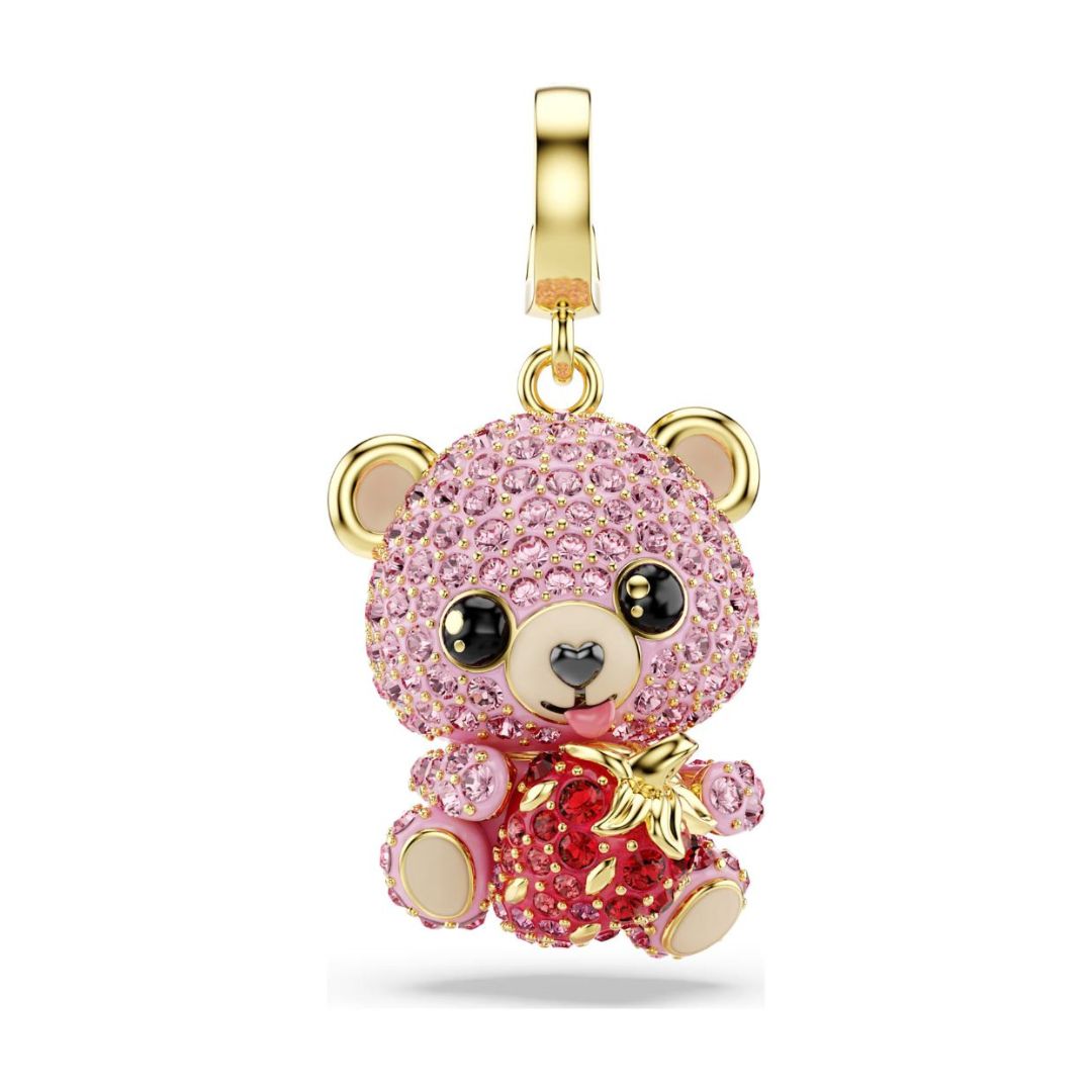 Swarovski Idyllia charm, keltakullattu ja vaaleanpunaiset kristallit, 5738357