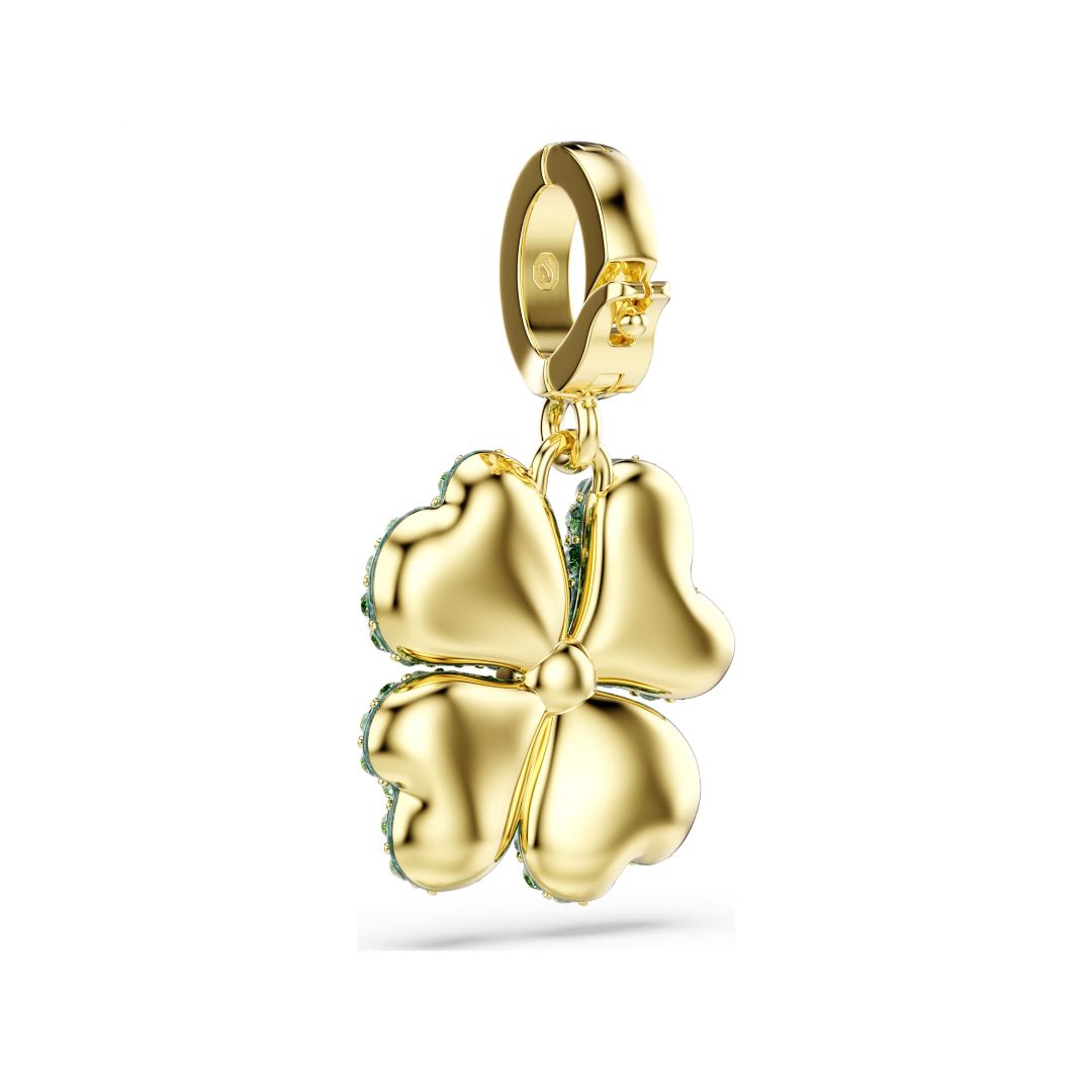 Swarovski Idyllia charm, keltakullattu ja vihreät kristallit, 5743130