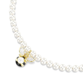 Swarovski Idyllia choker-kaulakoru, keltakullattu, valkoiset helmet ja zirkonit, 5742677