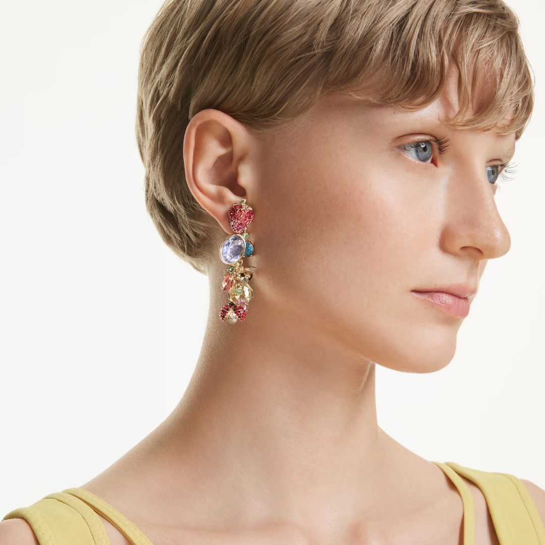 Swarovski Idyllia clip korvakorut, keltakullattu ja eriväriset kristalli, 5743818
