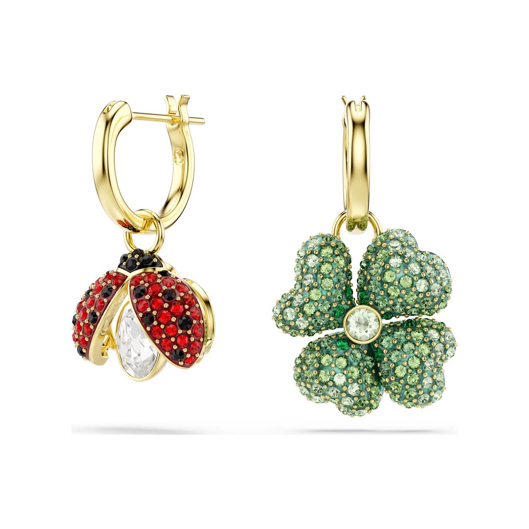 Swarovski Idyllia korvakorut, 3 helan setti, keltakullattu ja eriväriset kristallit, 5742681