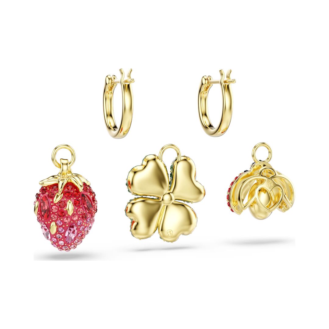 Swarovski Idyllia korvakorut, 3 helan setti, keltakullattu ja eriväriset kristallit, 5742681
