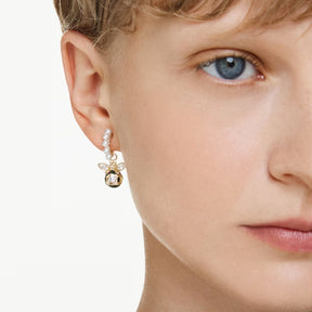 Swarovski Idyllia korvakorut, keltakullattu, valkoiset helmet ja zirkonit, 5742678
