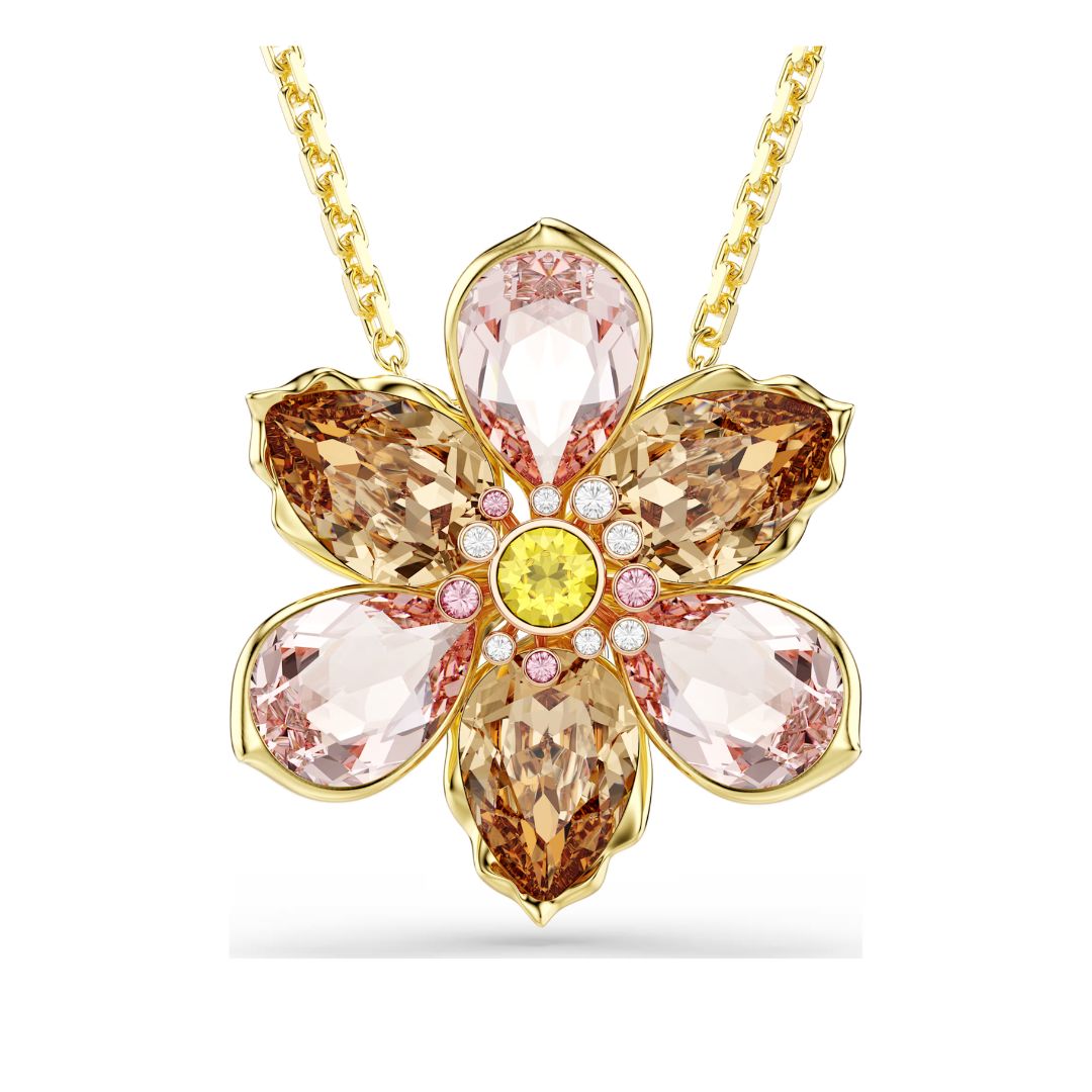 Swarovski Idyllia riipus ja rintakoru, keltakullanväri ja eriväriset kristallit 5735227