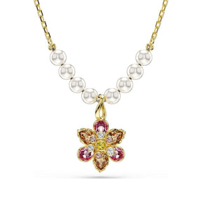 Swarovski Idyllia riipus, keltakullanväri, eri väriset kristallit ja valkoiset helmet, 5723140