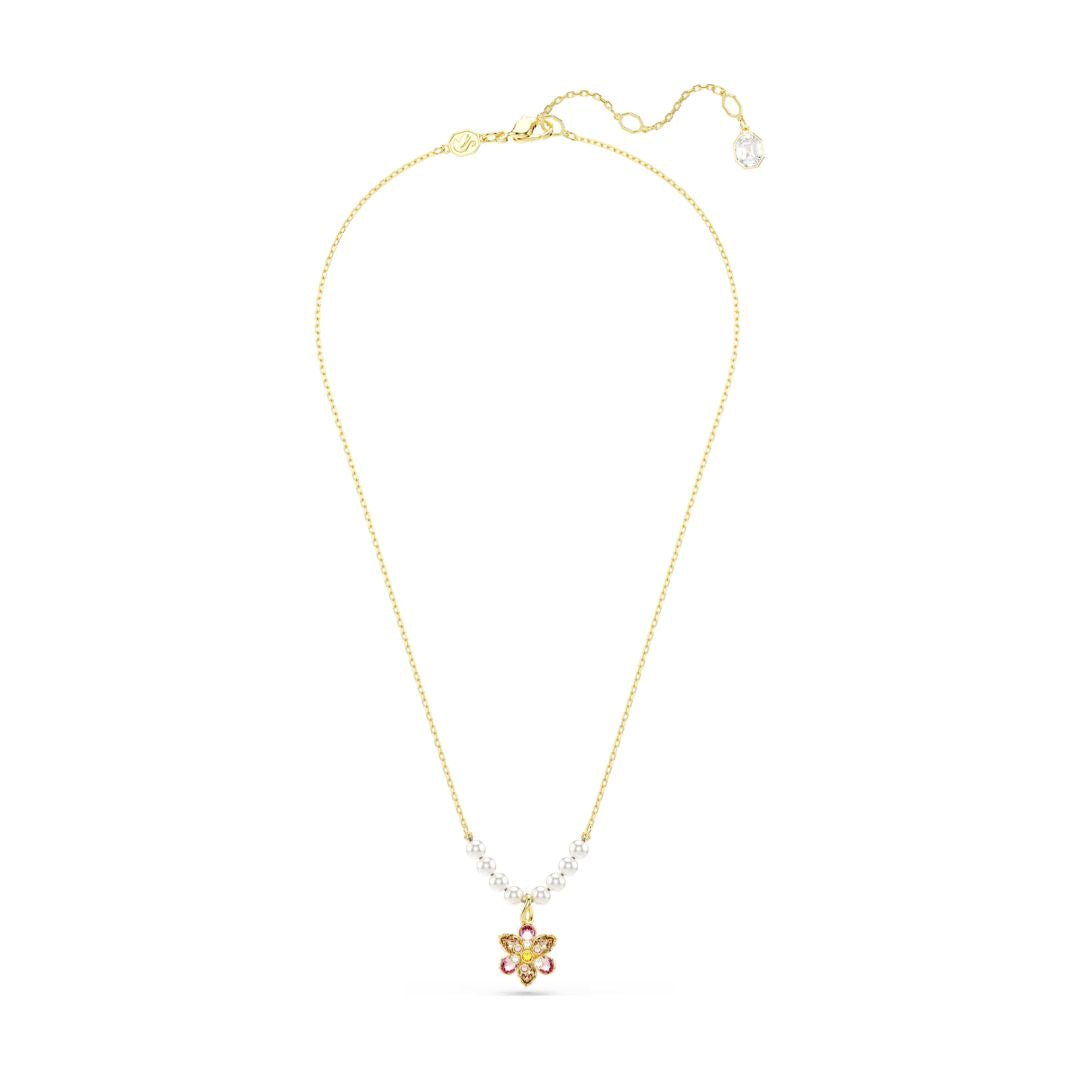 Swarovski Idyllia riipus, keltakullanväri, eri väriset kristallit ja valkoiset helmet, 5723140