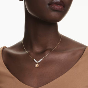 Swarovski Idyllia riipus, keltakullanväri, eri väriset kristallit ja valkoiset helmet, 5723140