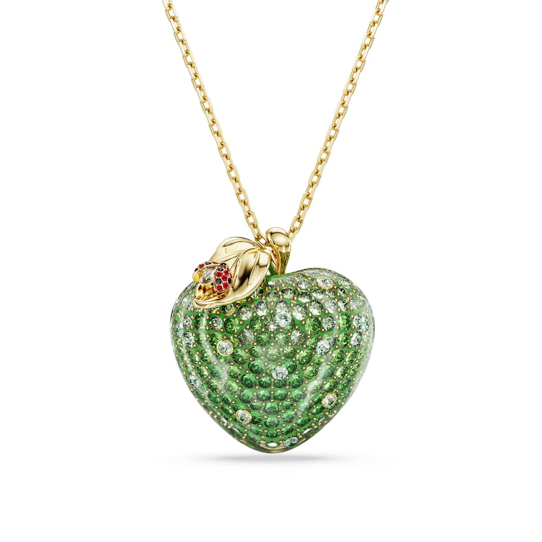 Swarovski Idyllia riipus, keltakullattu ja vihreät kristallit 5742675