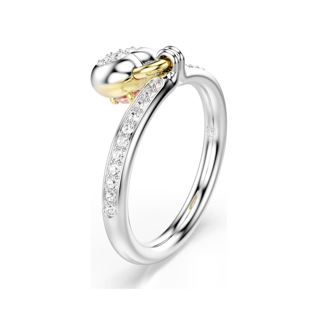 Swarovski Idyllia sormus, keltakullattu ja vaaleanpunainen kristalli