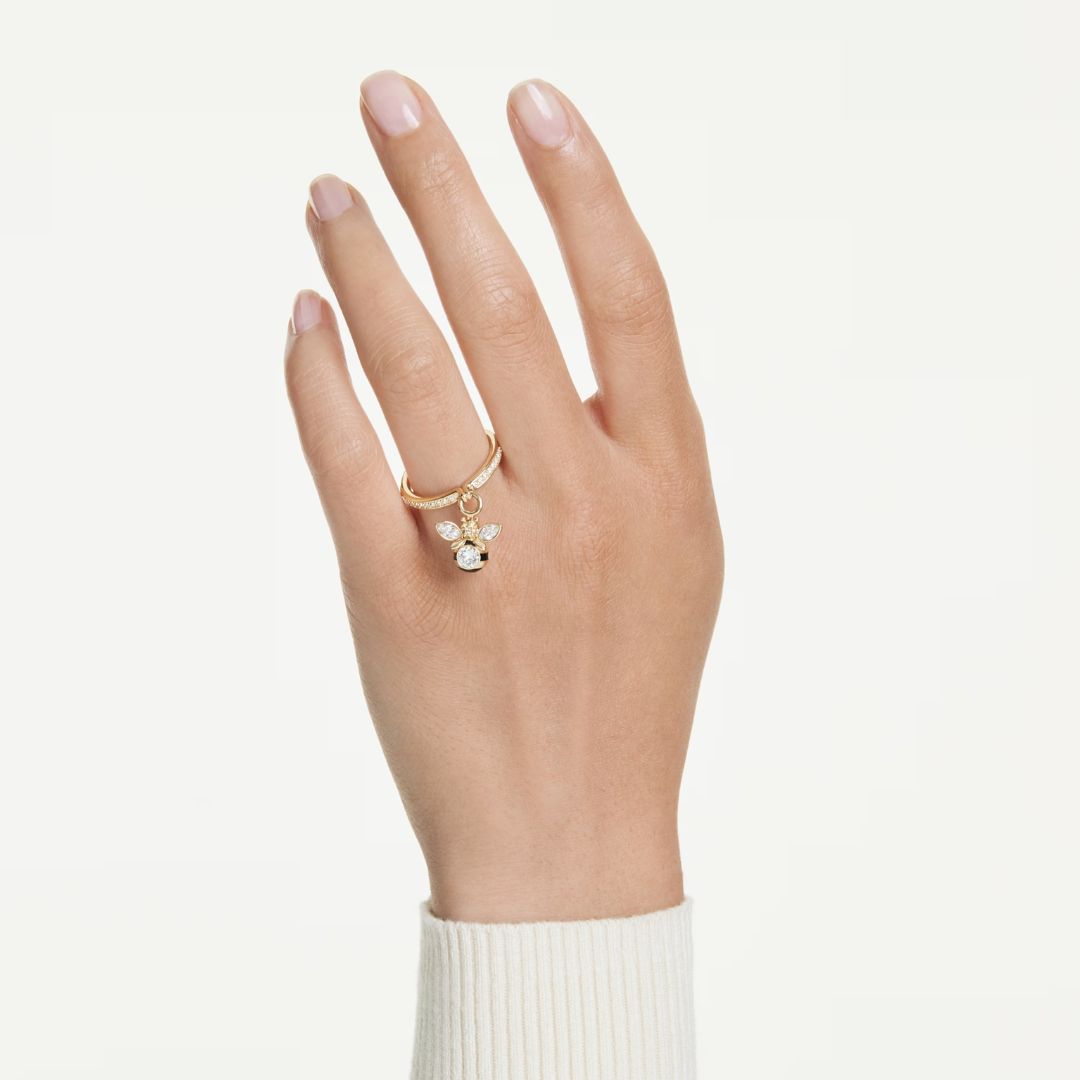 Swarovski Idyllia sormus, keltakullattu ja kirkkaat kristallit