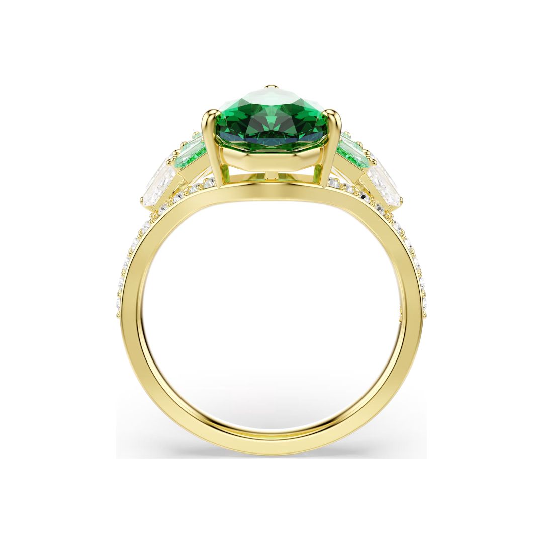 Swarovski Idyllia sormus, keltakullattu, vihreä kristalli ja zirkonit