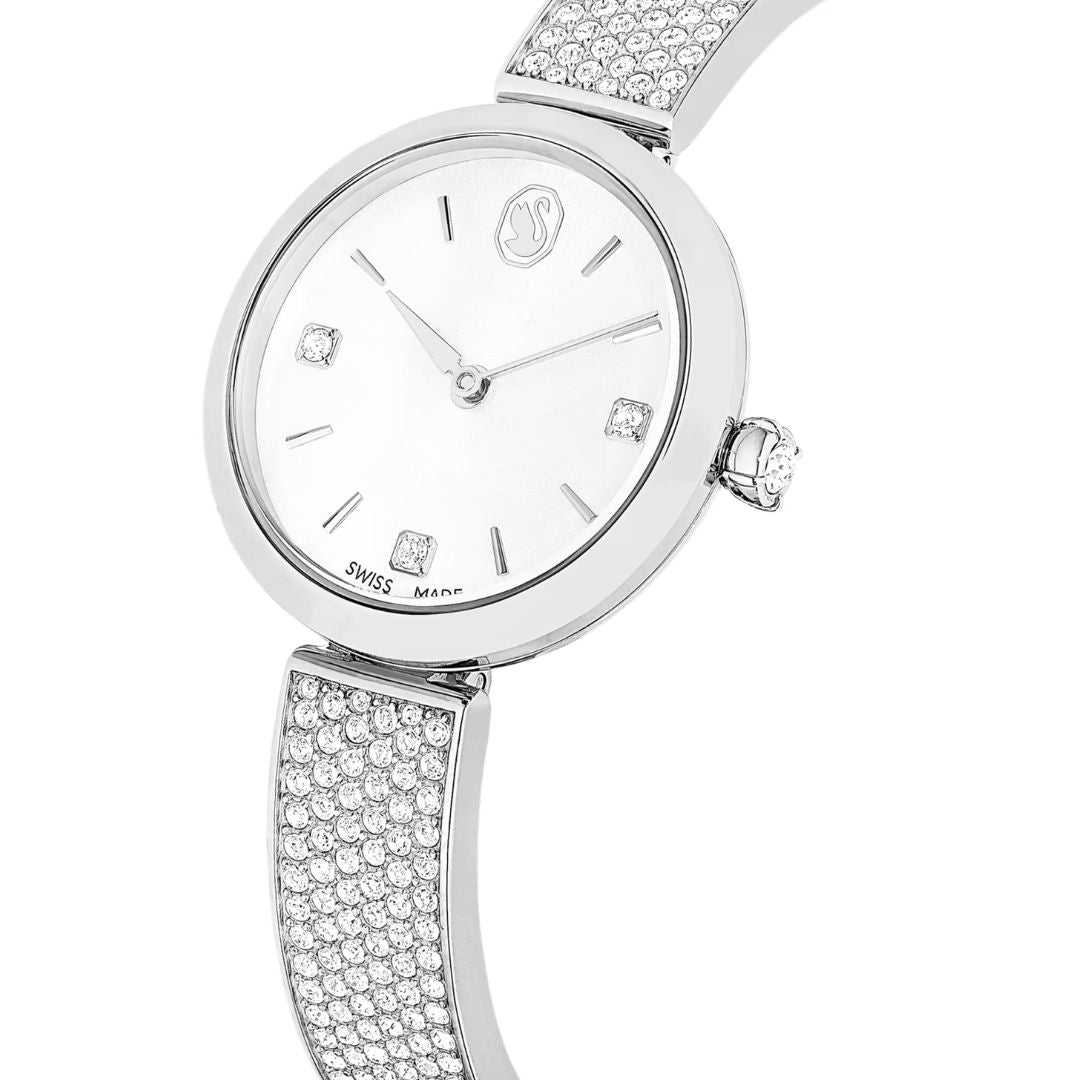 Swarovski Illumina rannekello, hopeanvärinen ja kirkkaat kristallit, 5671205