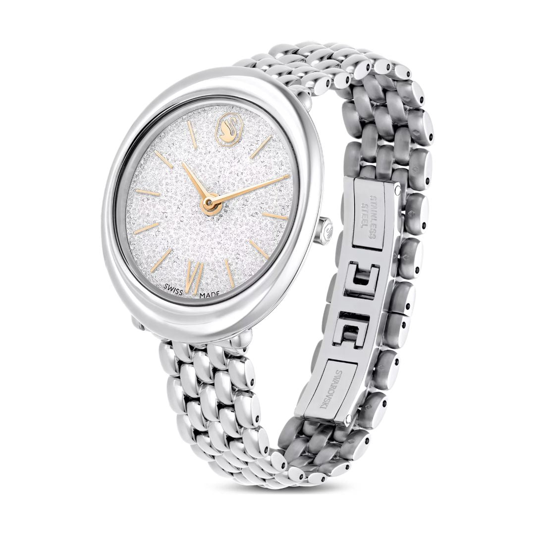 Swarovski Imber oval rannekello, vaalea metalli ja kirkkaat kristallit, 5717590