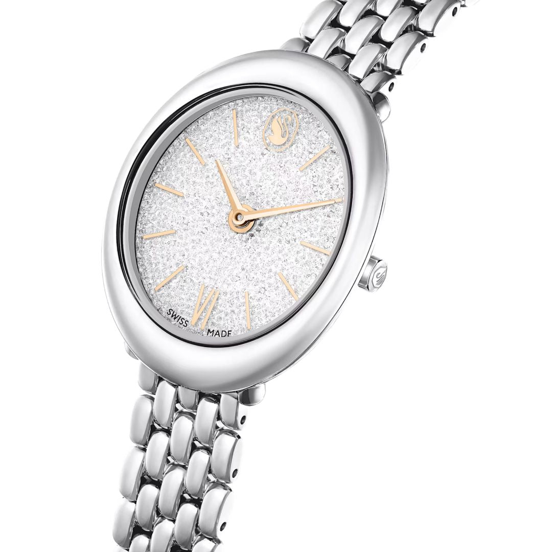 Swarovski Imber oval rannekello, vaalea metalli ja kirkkaat kristallit, 5717590