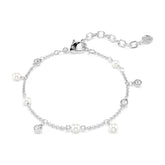 Swarovski Imber rannekoru, vaalea metalli, kirkkaat kristallit ja valkoiset helmet, 5754242