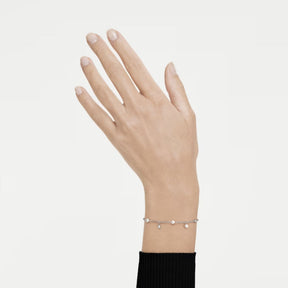 Swarovski Imber rannekoru, vaalea metalli, kirkkaat kristallit ja valkoiset helmet, 5754242