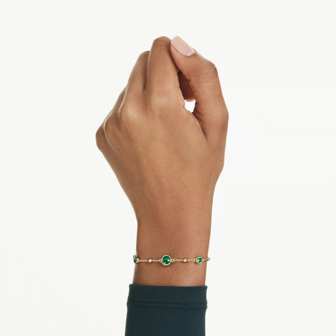 Swarovski Imber rannekoru, keltakullanväri ja vihreät kristallit, 5730676