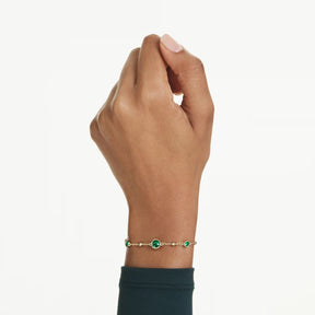 Swarovski Imber rannekoru, keltakullanväri ja vihreät kristallit, 5730676