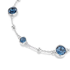 Swarovski Imber Bracelet, Rhodium Plated Metal and Blue Crystals, 5730679