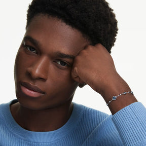 Swarovski Imber Bracelet, Rhodium Plated Metal and Blue Crystals, 5730679