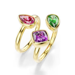 Swarovski Imber sormukset, kahden setti, keltakullattu ja eriväriset zirkonit, 5753276