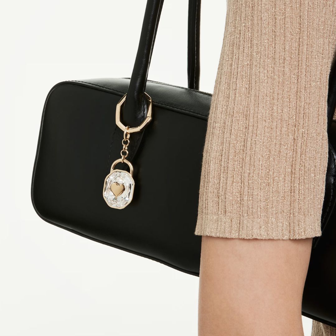 Swarovski Infinity avaimenperä, keltakullattu ja kirkas kristalli, 5733765