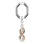 Swarovski Infinity avaimenperä, vaalea metalli, ruusukullanväri ja kirkkaat kristallit 5687996