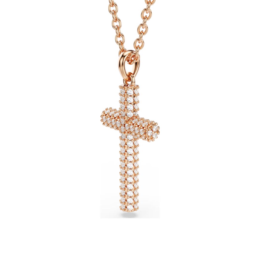 Swarovski Insigne ristiriipus, ruusukullanväri ja kirkkaat kristallit 5727986