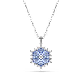 Swarovski Magic Snowflake riipus ja korvakorut, vaalea metalli ja siniset kristallit 5734243