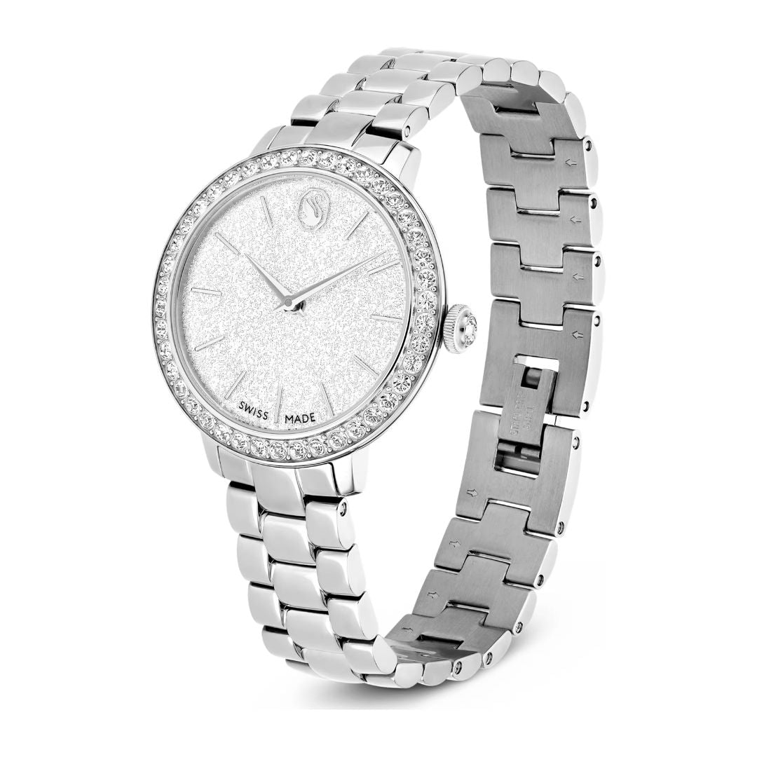 Swarovski Matrix 3-link rannekello, hopeanväri ja kirkkaat kristallit, 5706182