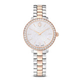 Swarovski Matrix 3-link rannekello, hopeanväri, ruusukullanväri ja kirkkaat kristallit, 5715028