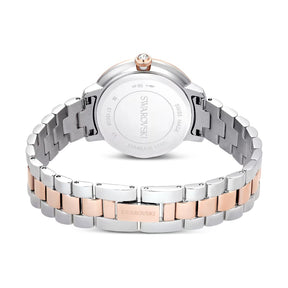 Swarovski Matrix 3-link rannekello, hopeanväri, ruusukullanväri ja kirkkaat kristallit, 5715028