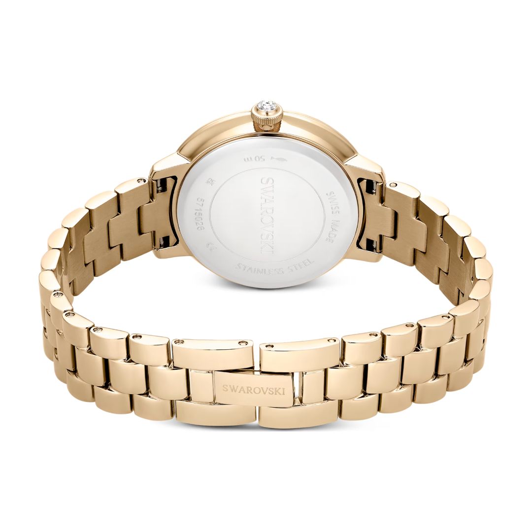 Swarovski Matrix 3-link rannekello, samppanjakullanväri ja kirkkaat kristallit, 5715026