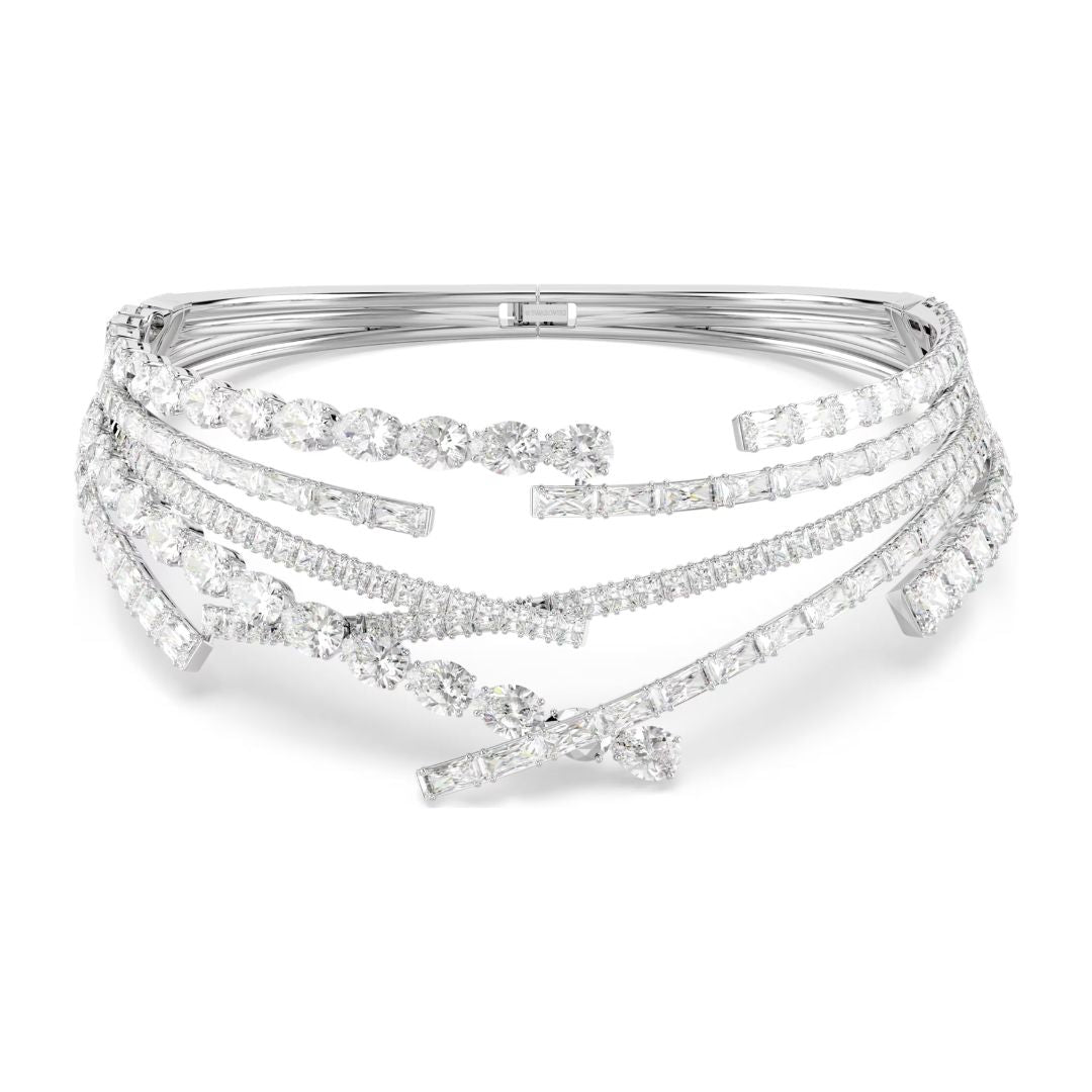 Swarovski Matrix Choker kaulakoru, vaalea metalli ja kirkkaat kristallit, 5726295