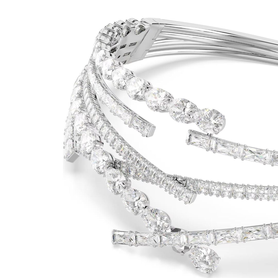 Swarovski Matrix Choker kaulakoru, vaalea metalli ja kirkkaat kristallit, 5726295