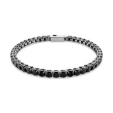 Swarovski Matrix Tennis rannekoru, tumma metalli ja mustat kristallit