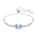 Swarovski Matrix Tennis rannekoru, vaalea metalli kirkkailla kristalleilla ja sinisellä zirkonilla 5693412