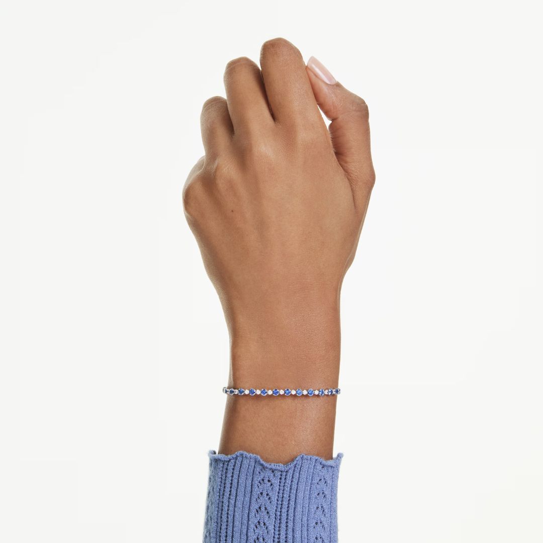 Swarovski Matrix Tennis rannekoru, vaalea metalli, siniset ja kirkkaat kristallit, 5725854