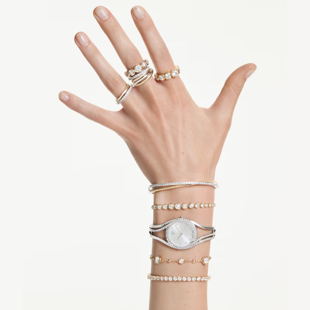 Swarovski Matrix Vittore sormus, keltakullattu ja kirkkaat zirkonit