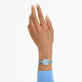 Swarovski Matrix bangle rannekello, hopeanvärinen ja siniset kristallit, 5730172