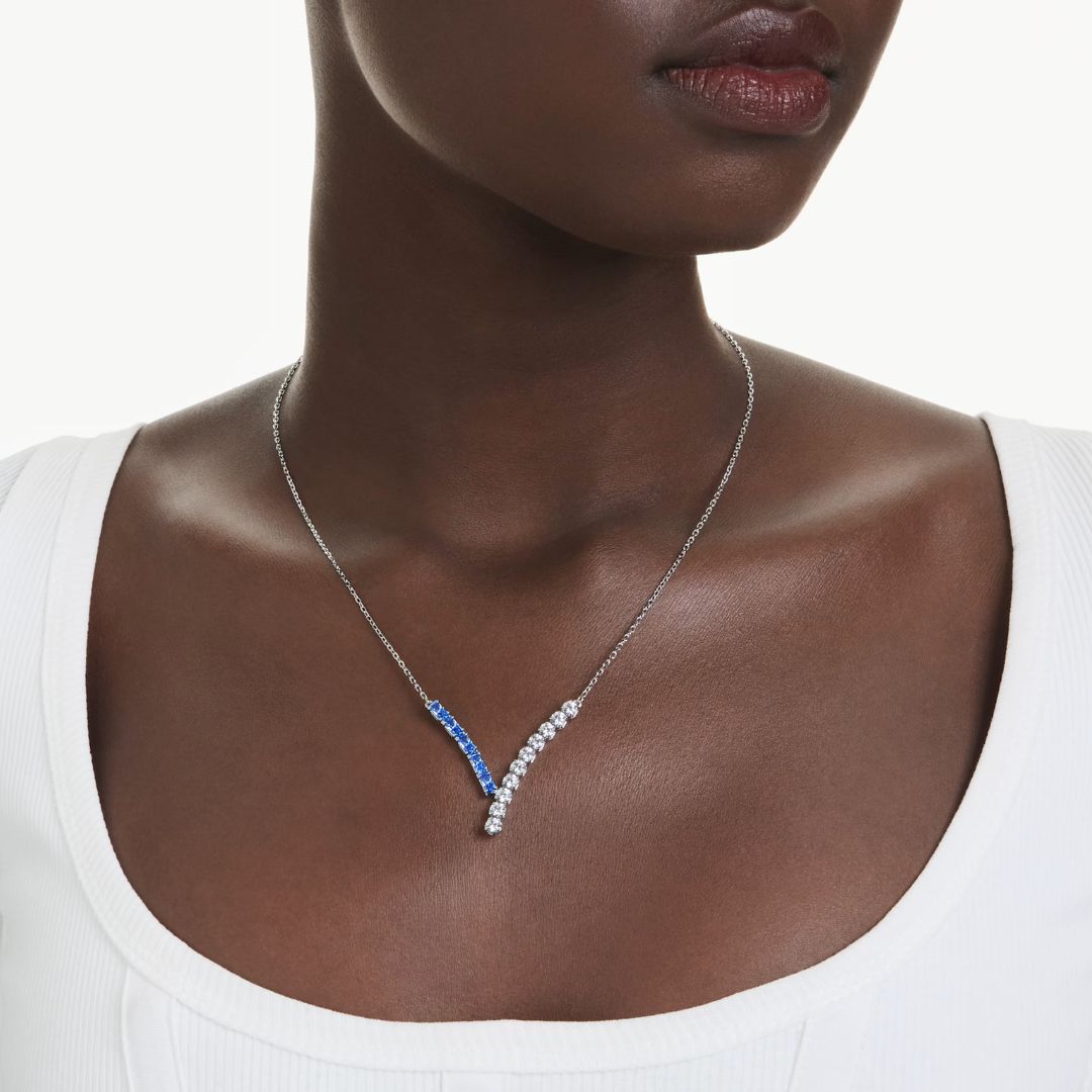 Swarovski Matrix kaulakoru, siniset ja kirkkaat zirkoneilla, 5732265