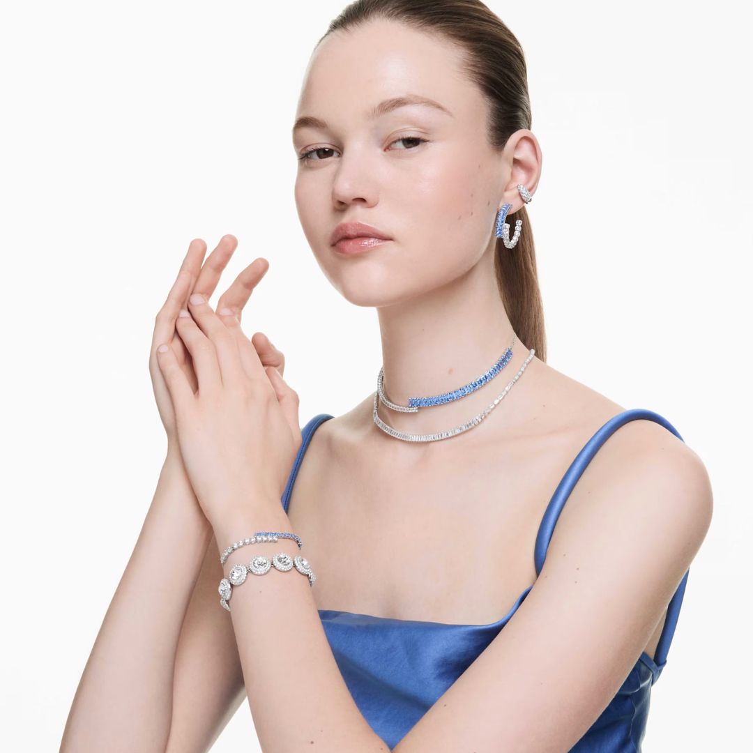 Swarovski Matrix kaulakoru, vaalea metalli ja kirkkaat kristallit, 5727111