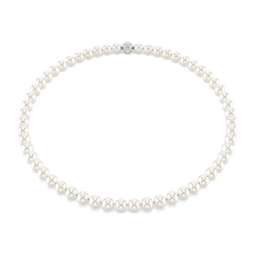 Swarovski Matrix kaulakoru, valkoiset helmet ja kirkkaat kristallit, 5747746