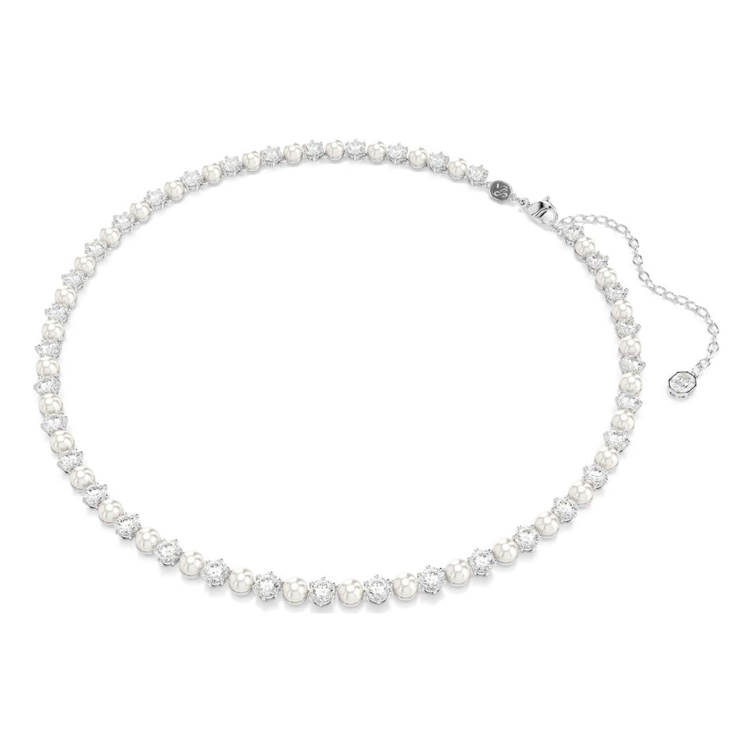 Swarovski Matrix korusetti, kirkkaat zirkonit ja valkoiset helmet 5742040