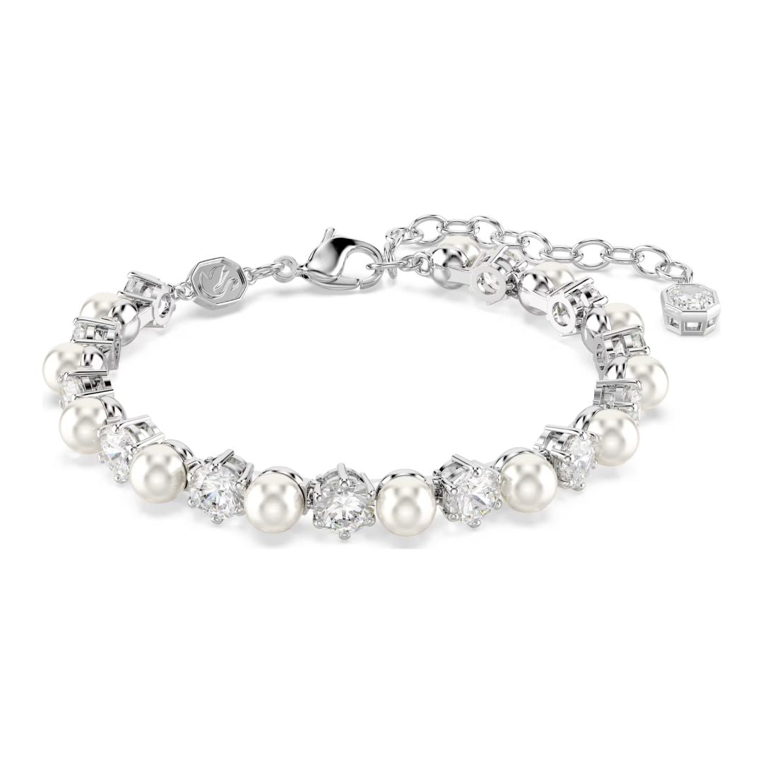Swarovski Matrix korusetti, kirkkaat zirkonit ja valkoiset helmet 5742040