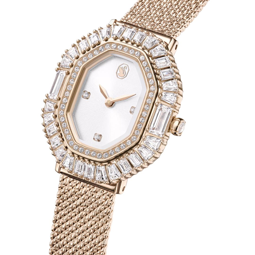 Swarovski Matrix octagon rannekello, samppanjakullanvärinen ja kirkkaat kristallit, 5732501