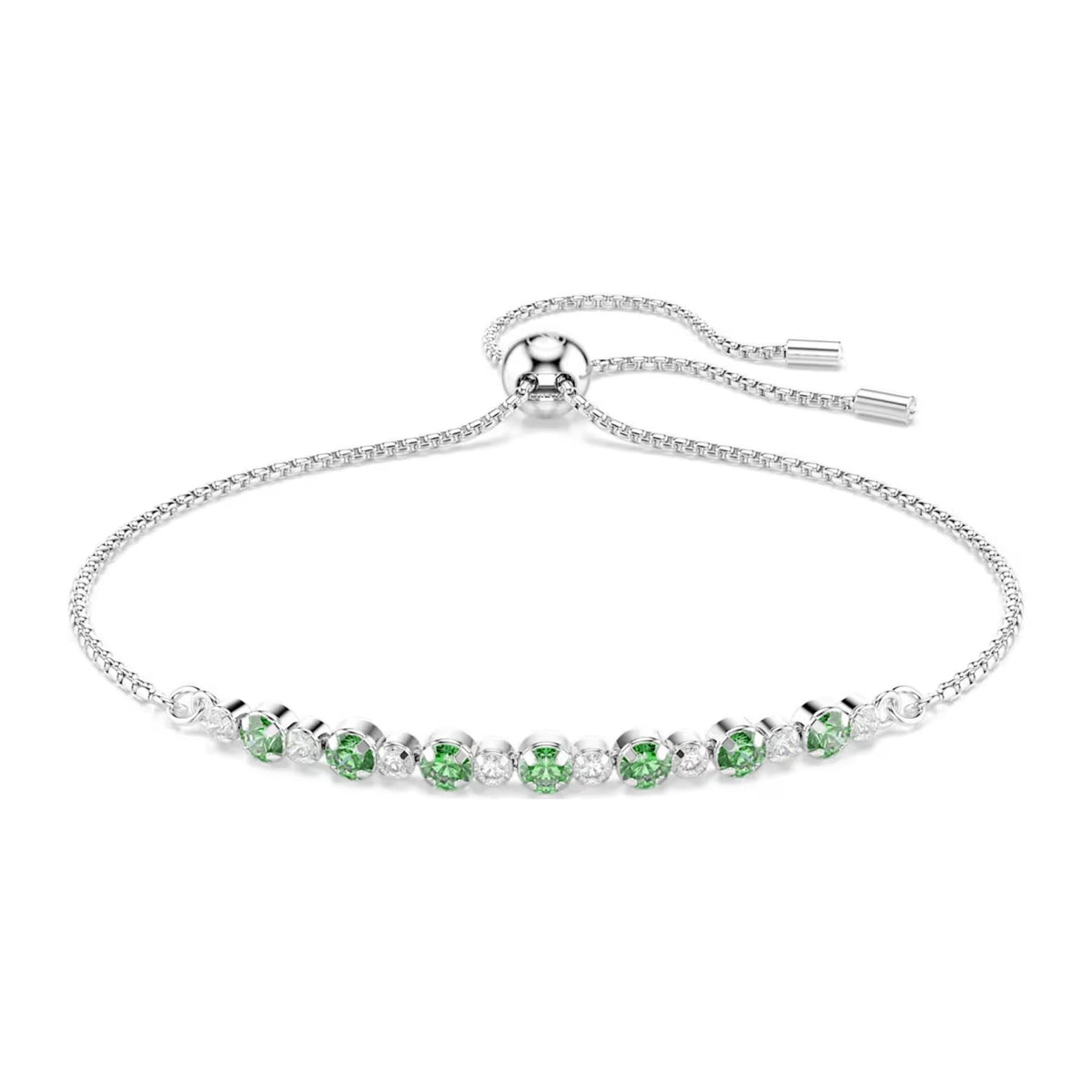 Swarovski Matrix rannekoru, vaalea metalli, vihreät ja kirkkaat zirkonit, 5758987
